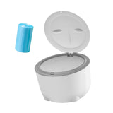 Maxbell Hooded Cat Litter Trash Bin with Garbage Bags Compact for Small Animals Cats White
