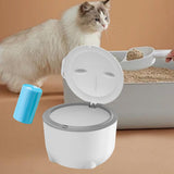 Maxbell Hooded Cat Litter Trash Bin with Garbage Bags Compact for Small Animals Cats White