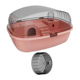 Maxbell Large Hamster Cage Rabbit Rats Transparent Hedgehog Portable Hamster Habitat Pink