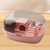 Maxbell Large Hamster Cage Rabbit Rats Transparent Hedgehog Portable Hamster Habitat Pink