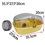 Maxbell Large Hamster Cage Rabbit Rats Transparent Hedgehog Portable Hamster Habitat Yellow