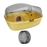 Maxbell Large Hamster Cage Rabbit Rats Transparent Hedgehog Portable Hamster Habitat Yellow