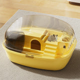 Maxbell Large Hamster Cage Rabbit Rats Transparent Hedgehog Portable Hamster Habitat Yellow