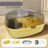 Maxbell Large Hamster Cage Rabbit Rats Transparent Hedgehog Portable Hamster Habitat Yellow