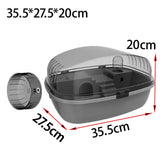 Maxbell Large Hamster Cage Rabbit Rats Transparent Hedgehog Portable Hamster Habitat Gray