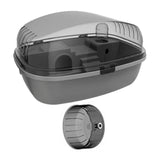 Maxbell Large Hamster Cage Rabbit Rats Transparent Hedgehog Portable Hamster Habitat Gray