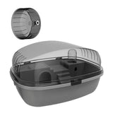 Maxbell Large Hamster Cage Rabbit Rats Transparent Hedgehog Portable Hamster Habitat Gray