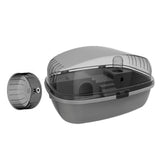 Maxbell Large Hamster Cage Rabbit Rats Transparent Hedgehog Portable Hamster Habitat Gray