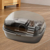 Maxbell Large Hamster Cage Rabbit Rats Transparent Hedgehog Portable Hamster Habitat Gray