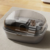 Maxbell Large Hamster Cage Rabbit Rats Transparent Hedgehog Portable Hamster Habitat Gray