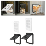 Maxbell Pet Screen Door for Doors and Wall Doggy with Screws 2 Ways Locking Cat Door S White