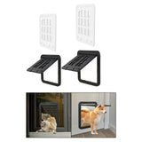 Maxbell Pet Screen Door for Doors and Wall Doggy with Screws 2 Ways Locking Cat Door S White