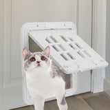 Maxbell Pet Screen Door for Doors and Wall Doggy with Screws 2 Ways Locking Cat Door S White