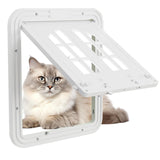 Maxbell Pet Screen Door for Doors and Wall Doggy with Screws 2 Ways Locking Cat Door S White