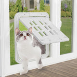 Maxbell Pet Screen Door for Doors and Wall Doggy with Screws 2 Ways Locking Cat Door S White
