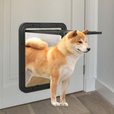 Maxbell Pet Screen Door for Doors and Wall Doggy with Screws 2 Ways Locking Cat Door L Black
