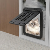 Maxbell Pet Screen Door for Doors and Wall Doggy with Screws 2 Ways Locking Cat Door L Black
