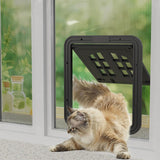 Maxbell Pet Screen Door for Doors and Wall Doggy with Screws 2 Ways Locking Cat Door L Black