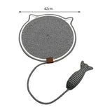 Maxbell Cat Scratcher Mat with Fishy Ball Toy Horizontal for Floor Couch Indoor Cats M black