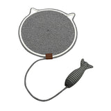 Maxbell Cat Scratcher Mat with Fishy Ball Toy Horizontal for Floor Couch Indoor Cats M black