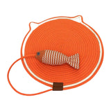 Maxbell Cat Scratcher Mat with Fishy Ball Toy Horizontal for Floor Couch Indoor Cats M orange