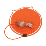 Maxbell Cat Scratcher Mat with Fishy Ball Toy Horizontal for Floor Couch Indoor Cats M orange