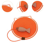 Maxbell Cat Scratcher Mat with Fishy Ball Toy Horizontal for Floor Couch Indoor Cats M orange