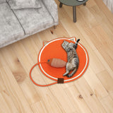 Maxbell Cat Scratcher Mat with Fishy Ball Toy Horizontal for Floor Couch Indoor Cats M orange