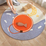 Maxbell Cat Scratcher Mat with Fishy Ball Toy Horizontal for Floor Couch Indoor Cats M orange