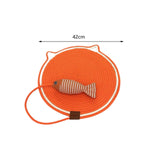 Maxbell Cat Scratcher Mat with Fishy Ball Toy Horizontal for Floor Couch Indoor Cats M orange