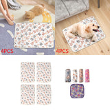 Maxbell 4Pcs Pet Mat Washable Thicken Flannel Cushion for Dog Puppy Cat Pet Sleeping