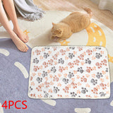 Maxbell 4Pcs Pet Mat Washable Thicken Flannel Cushion for Dog Puppy Cat Pet Sleeping