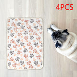 Maxbell 4Pcs Pet Mat Washable Thicken Flannel Cushion for Dog Puppy Cat Pet Sleeping