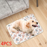 Maxbell 4Pcs Pet Mat Washable Thicken Flannel Cushion for Dog Puppy Cat Pet Sleeping