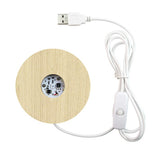 Maxbell LED Wood Display Base for 3D Glass Ball Arts Light Display Base for Kids Home Colorful