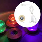 Maxbell LED Wood Display Base for 3D Glass Ball Arts Light Display Base for Kids Home Colorful