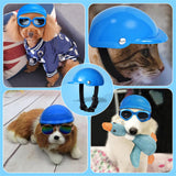 Maxbell Pet Helmet Adjustable Strap Adorable Dog Hard Hat for Hiking Small Dogs Cats L blue