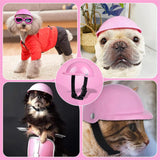 Maxbell Pet Helmet Adjustable Strap Adorable Dog Hard Hat for Hiking Small Dogs Cats L pink