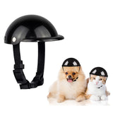 Maxbell Pet Helmet Adjustable Strap Adorable Dog Hard Hat for Hiking Small Dogs Cats L black