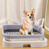 Maxbell Pet Dog Toilet Portable Dog Potty Pan Reusable Anti Splashing Dog Potty Tray Light Gray