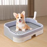 Maxbell Pet Dog Toilet Portable Dog Potty Pan Reusable Anti Splashing Dog Potty Tray Light Gray