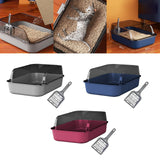 Maxbell Open Top Pet Litter Box Portable Bedpan Kitty Litter Pan Cat Toilet Sand Box gray