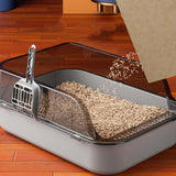 Maxbell Open Top Pet Litter Box Portable Bedpan Kitty Litter Pan Cat Toilet Sand Box gray