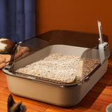 Maxbell Open Top Pet Litter Box Portable Bedpan Kitty Litter Pan Cat Toilet Sand Box gray