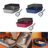 Maxbell Open Top Pet Litter Box Portable Bedpan Kitty Litter Pan Cat Toilet Sand Box gray