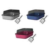 Maxbell Open Top Pet Litter Box Portable Bedpan Kitty Litter Pan Cat Toilet Sand Box gray