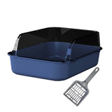 Maxbell Open Top Pet Litter Box Portable Bedpan Kitty Litter Pan Cat Toilet Sand Box blue