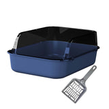 Maxbell Open Top Pet Litter Box Portable Bedpan Kitty Litter Pan Cat Toilet Sand Box blue