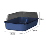 Maxbell Open Top Pet Litter Box Portable Bedpan Kitty Litter Pan Cat Toilet Sand Box blue