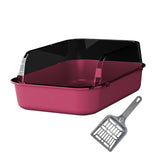 Maxbell Open Top Pet Litter Box Portable Bedpan Kitty Litter Pan Cat Toilet Sand Box Pink